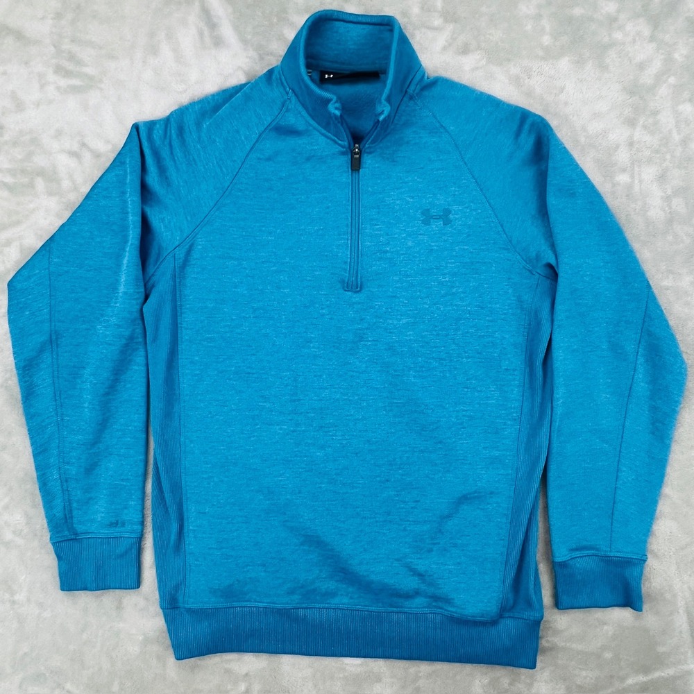 Under Armour ColdGear Storm Mens Medium Blue Space Dye Quarter‎ Zip Pullover